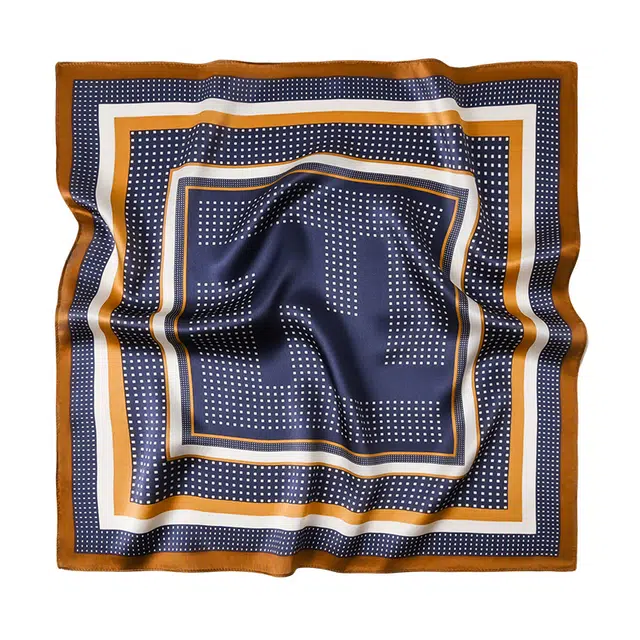 杭丝路 真丝小方巾脖子薄款短围巾西装领巾衬衫丝绸 丝巾 男款