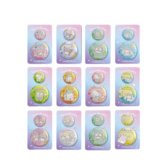 简动文创 三丽鸥系列 睡梦派对 马口铁徽章 周边吧唧卡通可爱玩具