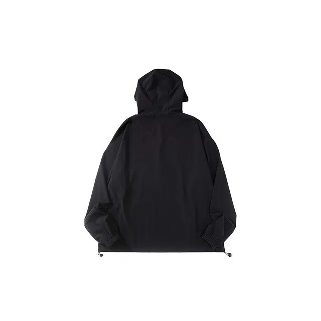 我是大卫 纯色连帽套头宽松长袖夹克外套 男款 黑色