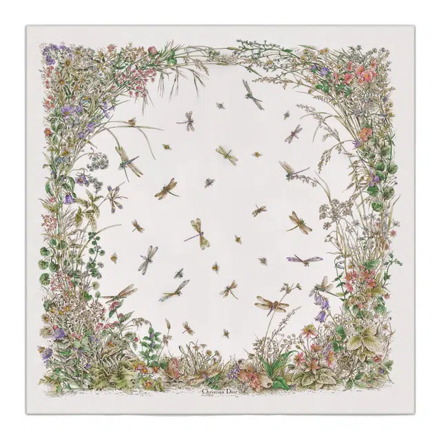 Dior Silk Scarf Beige