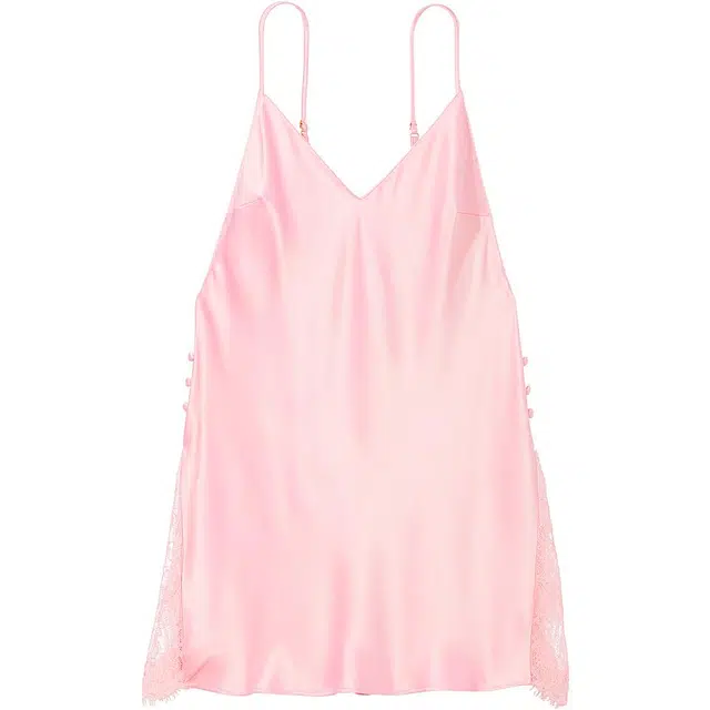 Victoria's Secret Satin Plunge Lace Inset Slip Pretty Blossom V