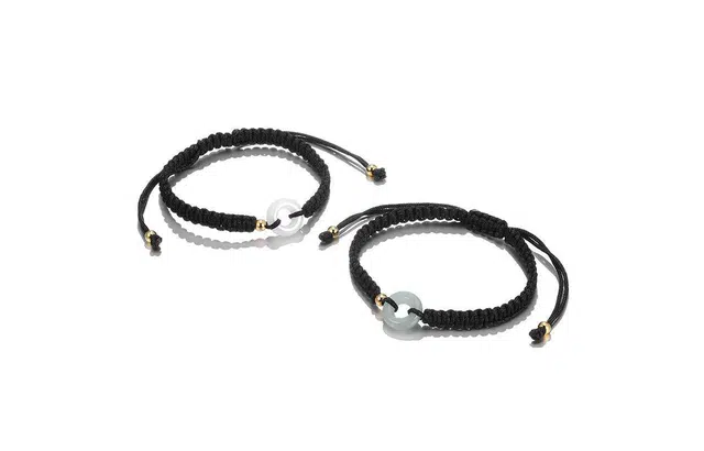 大唐国鼎 平安喜乐转运环 森系复古民族风轻奢高级小众设计 气质几何圆环平安扣圆珠 合金 手链 男女同款情侣款