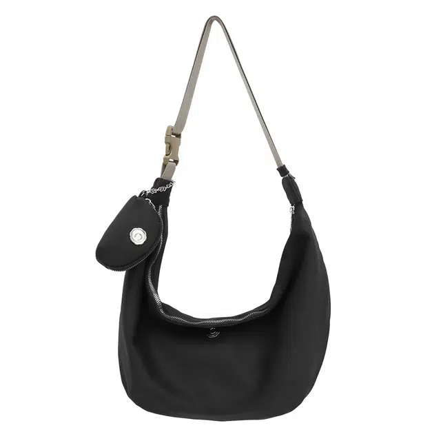 帕克熊 大容量时尚潮流简约小众流行旅行 尼龙 单肩斜挎包 男款 黑色/白色/粉色/黄色