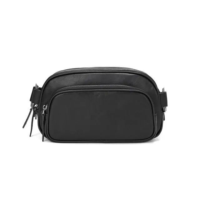 DOSRFINI Medium Black Leather Chest Bag