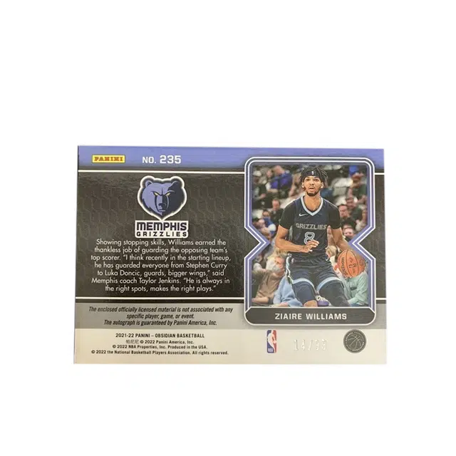 PANINI 2021-22 RC 1499 RJA