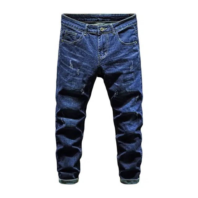 雅鹿 复古直筒美式潮牌高街休闲修身中腰水洗牛仔裤 男款