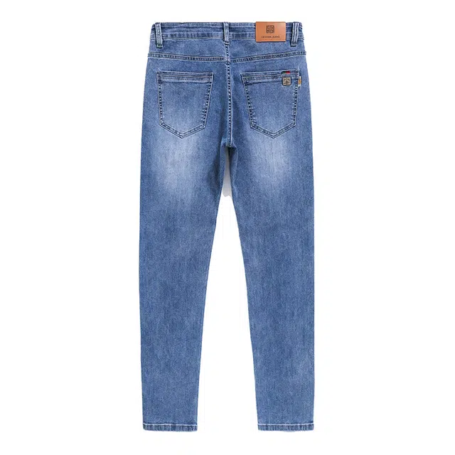 雅鹿 美式复古薄款锥形裤修身高街休闲百搭水洗耐磨中腰牛仔裤 男款