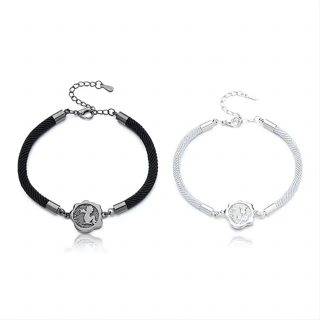 大唐国鼎 小王子与玫瑰花 恋爱氛围感 简约小众设计轻奢气质时尚通勤 精致 简约日常通勤 织物 合金 手链 男女同款情侣款