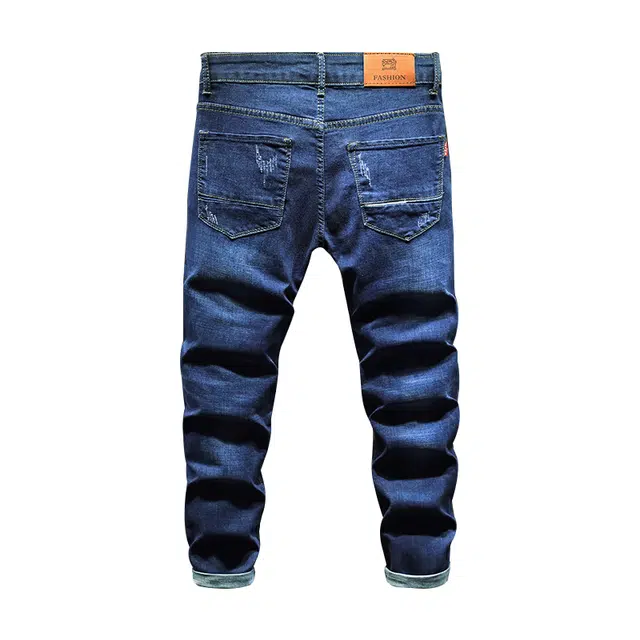 雅鹿 复古直筒美式潮牌高街休闲修身中腰水洗牛仔裤 男款