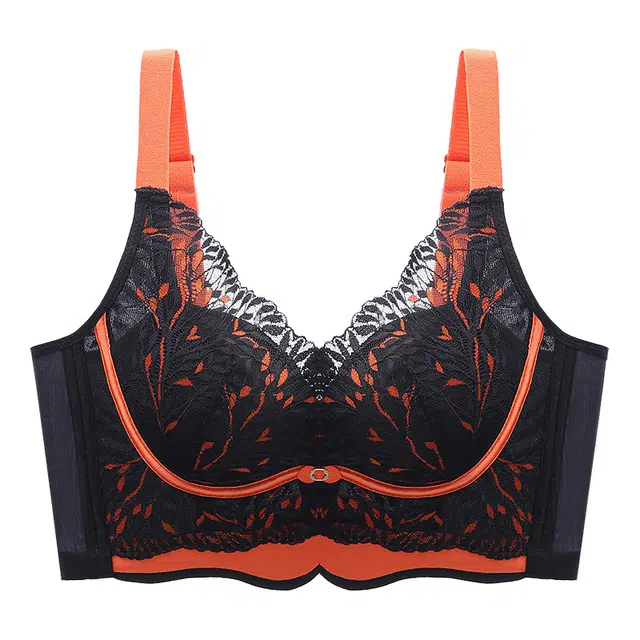 帕兰朵 温感里杯蕾丝撞色聚拢内衣收副乳防下垂文胸 女款