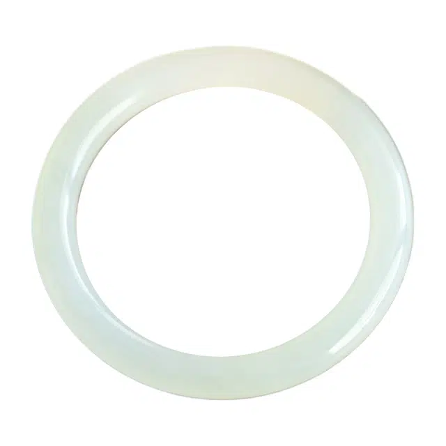 舒杰 羊脂玉圆条 和田玉 手镯 玉质细腻温润 男女同款情侣款 白玉