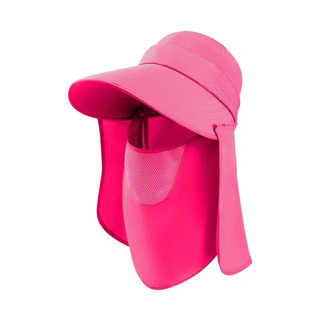 浪莎 钓鱼帽户外登山太阳帽可拆卸可收纳渔夫帽遮脸防紫外线多功能遮阳采茶帽 聚酯纤维 防晒帽 女款