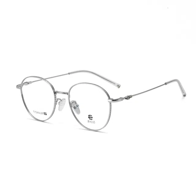 【联系客服可配度数】 康视顿 近视眼镜架圆框钛材显瘦眼镜男款 钛 圆形 光学镜架 女款 可选依视路蔡司明月凯米镜片