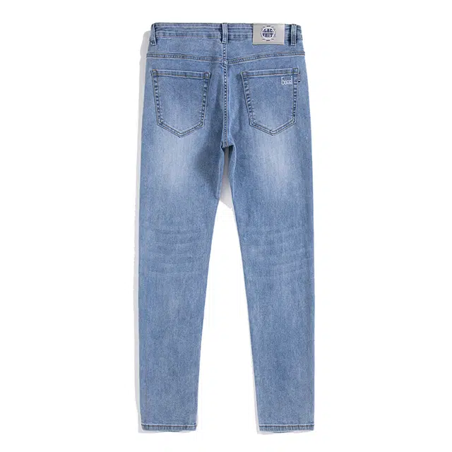 雅鹿 复古水洗直筒薄款耐磨垂感潮牌美式高街百搭宽松牛仔裤 男款