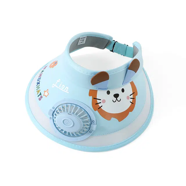 南极人 带风扇空顶帽大帽檐户外运动骑车遮阳帽透气 轻薄款 防晒帽 儿童款