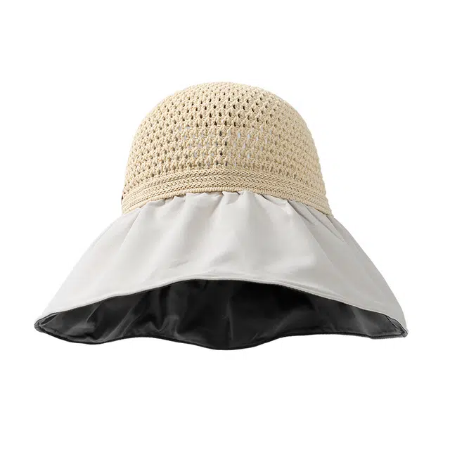 南极人 遮阳空顶可折叠黑胶大帽檐显脸小防风户外海边骑行轻薄款 棉 锦纶 氨纶 防晒帽 女款