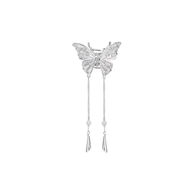 芒果饰品 高级感发饰新中式国风清冷蝴蝶流苏 发夹 女款