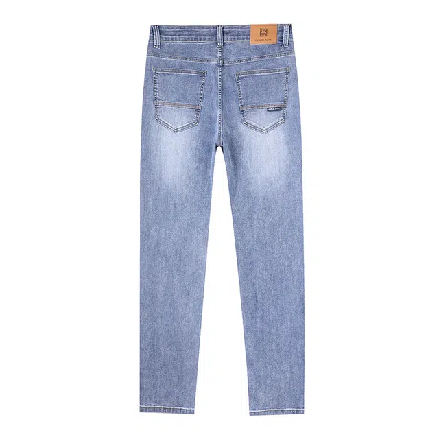 雅鹿 美式中腰宽松阔腿直筒牛仔裤 男款