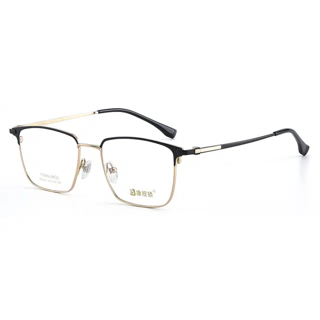 【联系客服可配度数】 康视顿 商务近视眼镜框潮流全款 纯钛 方形 光学镜架 男款 可选依视路蔡司明月凯米镜片