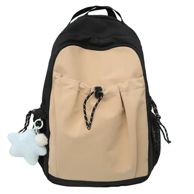 度森袋鼠 日系原宿风旅行背包潮款大容量 撞色 尼龙 双肩包 常规 男女同款情侣款 多色