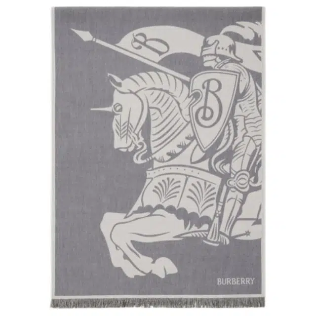 Burberry Embroidered Logo Scarf Brown