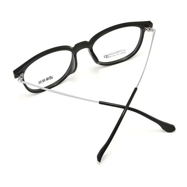 【联系客服可配度数】 康视顿 冷茶色近视素颜 板材镜架β钛 方形 光学镜架 男女同款情侣款