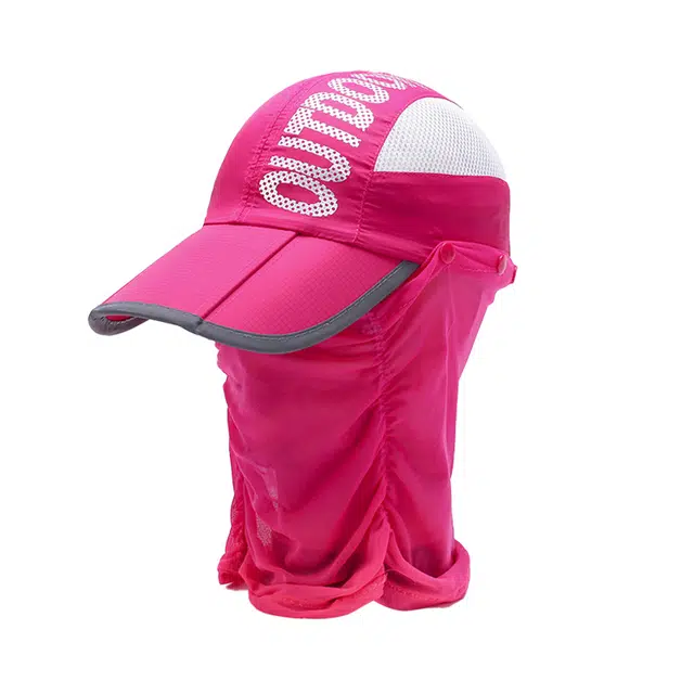 浪莎 户外防紫外线户外钓鱼防紫外线遮阳遮脸可拆卸面罩薄款 聚酯纤维 防晒帽 女款