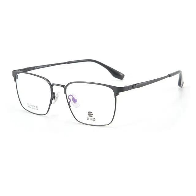 【联系客服可配度数】 康视顿 轻钛材近视眼镜架眉框商务方镜框 纯钛 方形 光学镜架 男女同款情侣款