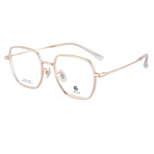 【联系客服可配度数】 康视顿 大框近视眼镜框高度数适用 板材加金属 不规则形 光学镜架 男款 可选明月依视路蔡司凯米镜片