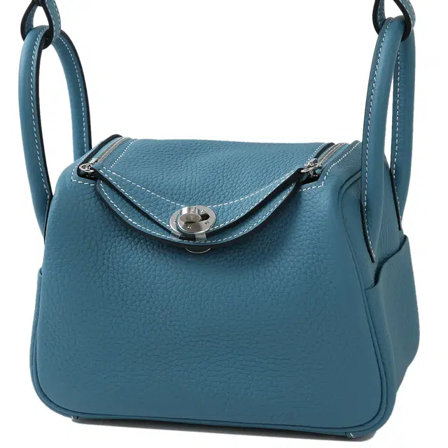 HERMES Lindy 19 Taurillon Clemence D2 NEW BLEU JEAN