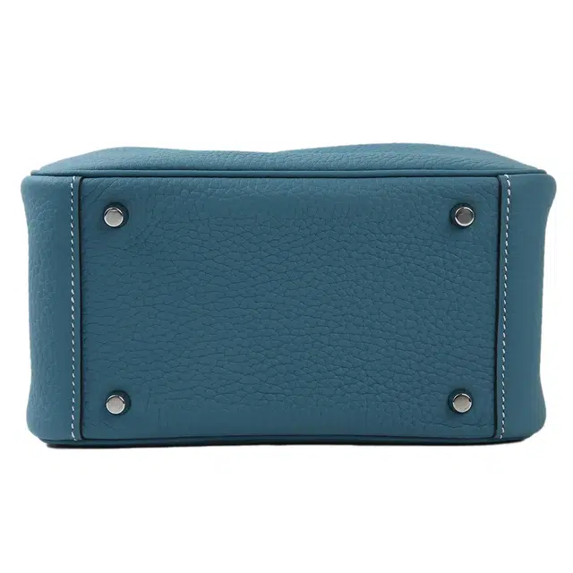 HERMES Lindy 19 Taurillon Clemence D2 NEW BLEU JEAN