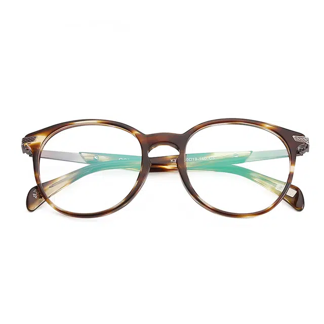 【联系客服可配度数】 康视顿 复古圆框 潮 时尚全框 板材加金属 椭圆形 光学镜架 女款