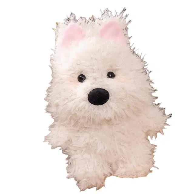 狐狸仙 可爱西高地狗狗 白色小号抱枕 玩偶 毛绒公仔