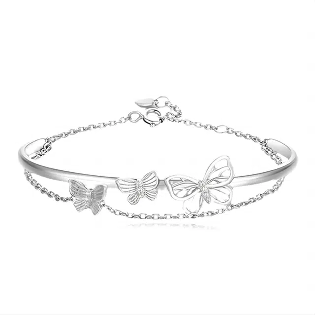 大唐国鼎 蝴蝶链条 复古浪漫设计 优雅小众 韩版可爱 简约高级 镂空翩翩蝶舞  可调节手饰 蝴蝶效应 合金 手链 女款