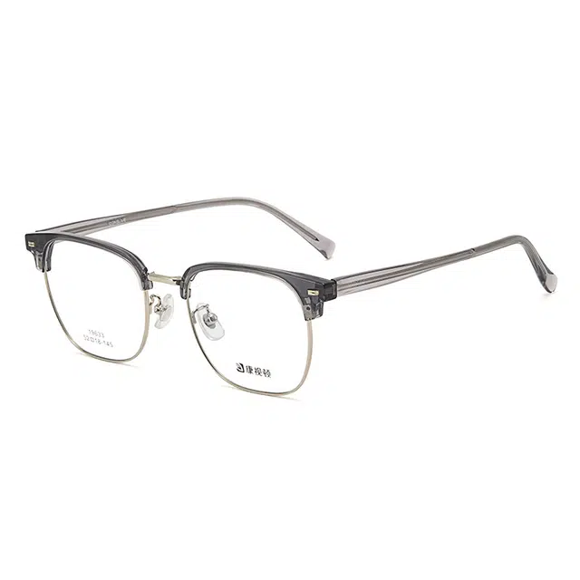 【联系客服可配度数】 康视顿 近视眼镜框男眉线框防蓝光 板材镜架合金 长方形 镜架 男女同款情侣款 可选蔡司明月依视路凯米镜片