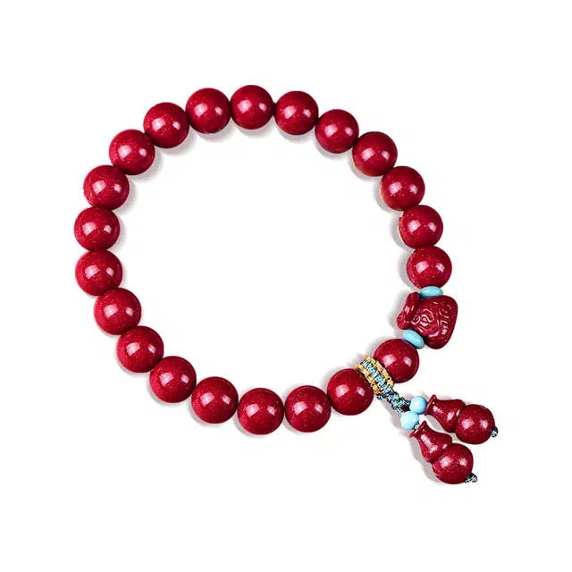 谧月珠宝 新中式国潮风 平安顺遂福禄葫芦高含量紫金砂 招财纳福钱袋 寓意好小众复古 多圈 再造辰砂朱砂 手串 女款