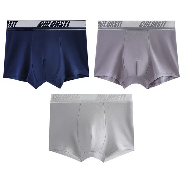 二三二三 无痕纯色高弹舒适平角内裤 男款 组合装