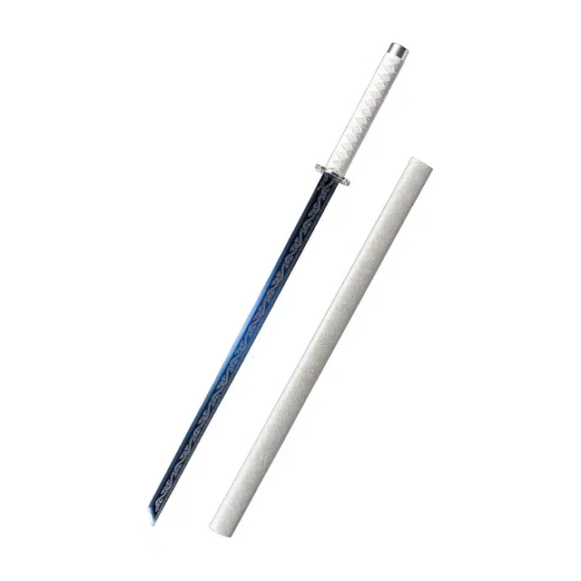 天子剑 白羽唐横刀 杉木包皮鞘合金刀镡高锰钢刀身未开刃摆件收藏 成品模型