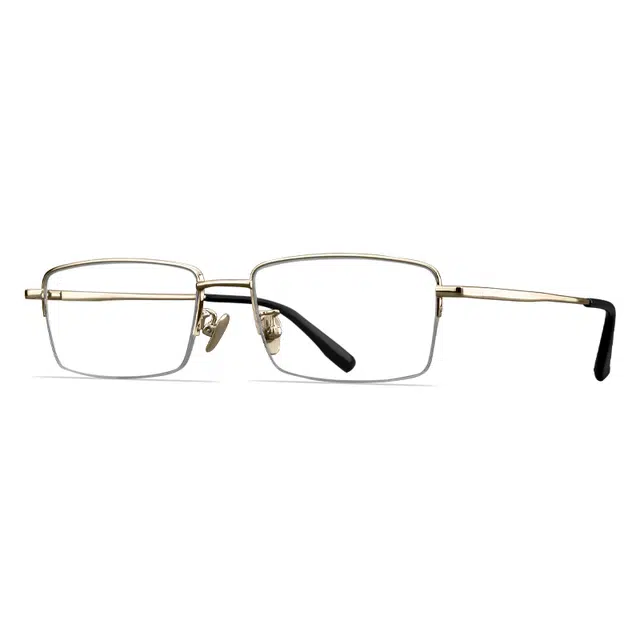 【联系客服可配度数】 苍木优品 超轻近视商务半框可配度数镜片防蓝光变色 钛 方形 光学镜架 男女同款情侣款