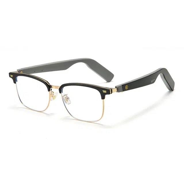 【联系客服可配度数】 康视顿 蓝牙智能近视眉框可放音乐不漏音 板材镜架 方形 光学镜架 男款 可配蔡司依视路明月凯米镜片