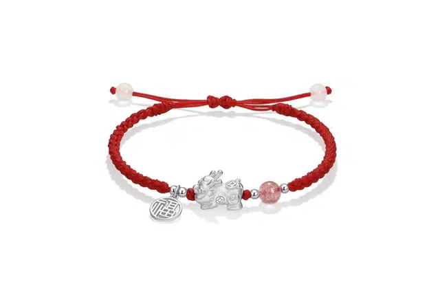 迎百宝 招财吞金兽  学业事业上岸 本命年平安纳福吉祥转运珠貔貅宝宝织物手绳 新中式国潮可调节约会告白饰爱手链 男女同款情侣款