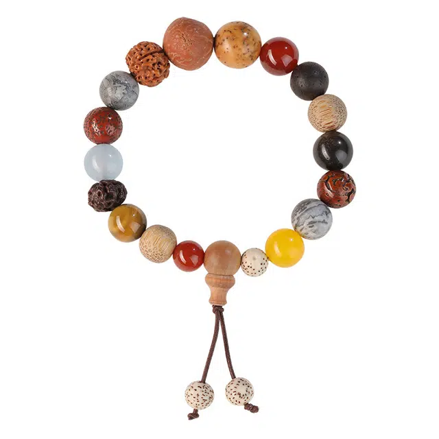 万娜 新中式国风佛珠灵隐十八籽招财转运纳福复古国潮本命年新中式 星月菩提 手串 男女同款情侣款