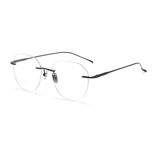 【联系客服可配度数】 康视顿 素颜无框防蓝光 钛 不规则形 光学镜架 男女同款情侣款