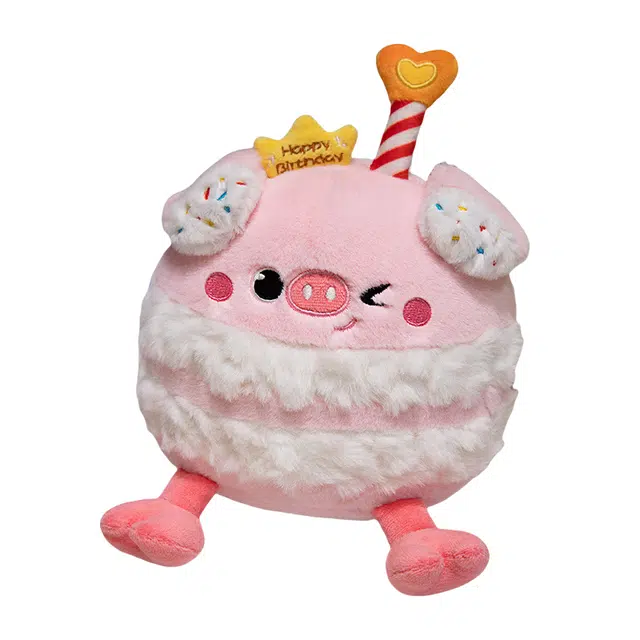 皮皮豆 猪你生日快乐蛋糕 可爱创意多巴胺惊喜小猪 棉花布娃娃 玩偶 毛绒公仔