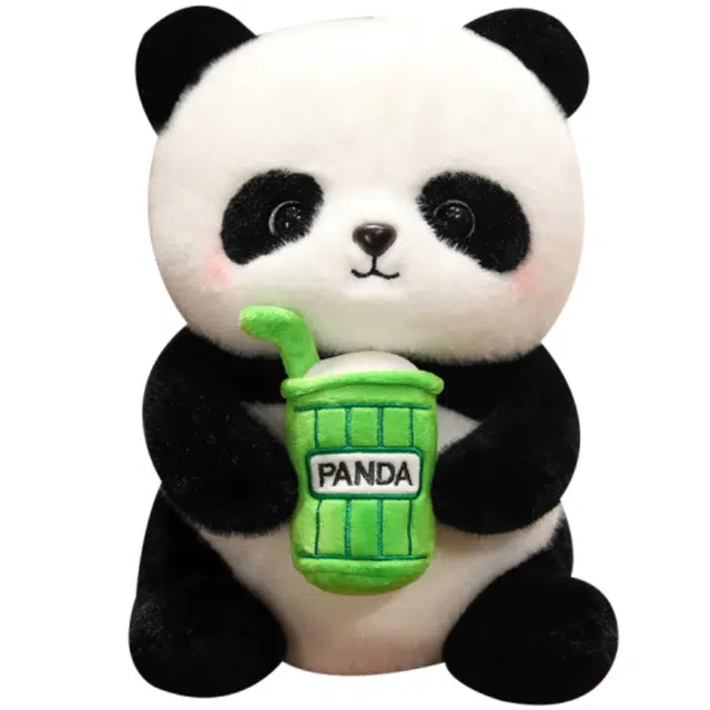 咔噜噜 卡通萌宠可爱奶茶熊猫抱枕 创意布娃娃 玩偶 毛绒公仔