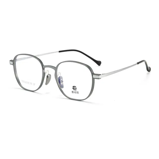 【联系客服可配度数】 康视顿 近视眼镜框方圆框 铝镁钛 方形 光学镜架 男女同款情侣款 可选凯米依视路蔡司明月镜片