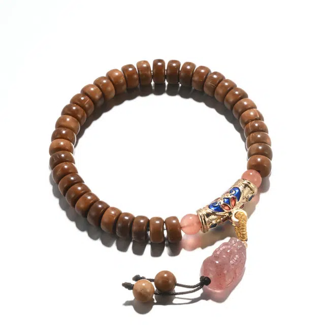 凯真 新中式民族风招财貔貅转运轻奢高级感 片片珠绕指柔文玩佛珠 菩提根库克 菩提类手串 女款