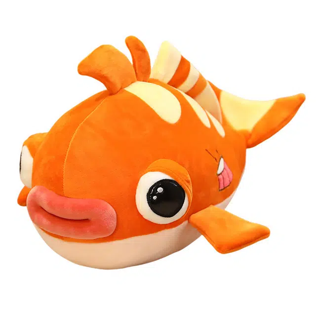 狐狸仙 呆萌大嘴鱼 安抚陪伴小鱼布娃娃 玩偶 毛绒公仔