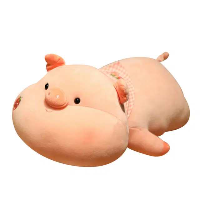 狐狸仙 粉萌草莓猪长抱枕 布娃娃小猪 玩偶 毛绒公仔