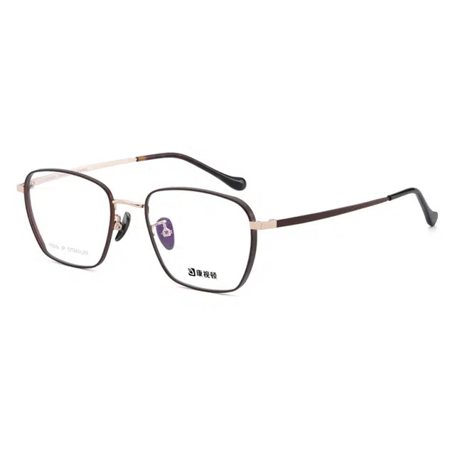 【联系客服可配度数】 康视顿 方形眼镜框近视眼镜超轻宽边全框钛材配高度数 纯钛 不规则形 光学镜架 男女同款情侣款